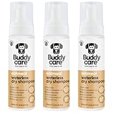 Buddycare Wasserloses Trockenshampoo für Hunde (200 ml x3) – Haferflocken, ohne Ausspülen, für empfindliche Haut, natürliches Hunde-Trockenshampoo für sauberes & frisches Fell, alle Rassen & Größen