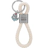 GRUSS & CO Schlüsselanhänger Loop Motiv Hafen | Anhänger bestehend aus einer geflochtenen Schlaufe, mit Motivdruck Heimat Hafen, mit Anker-Charm | 48361