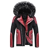 Winterjacke Herren Daunenjacke Warm Fleece Dicke Steppjacke Winter Übergangsjacke Casual Herbstjacke Outdoor Herrenmantel Baumwolle Mantel Fahrradmantel Männer Wintermantel Outdoorjacke Mit Kapuze