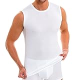 HERMKO 3040 3er Pack Herren Tank Top Unterhemd mit Rundhals-Ausschnitt aus 100% Bio-Baumwolle, Größe:D 6 = EU L, Farbe:weiß