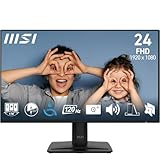 MSI Pro MP242A E2 23,8 Zoll FHD Desktop-Monitor (IPS-Panel 1920 x 1080, 4-seitiger Rand, 120 Hz Bildwiederholrate, Eye-Friendly Display, integrierte Lautsprecher, HDMI 1.4b, DP 1.2a, VGA