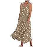 Kleider Damen Ballkleid Sommer Outfits Damen Weißes Kleid Tunika Damen Sommer Abendkleid Damen Elegant Festliche Kleider Elegante Kleider Damen Kleid Schwarz Damen（6-Light Brown,4XL）