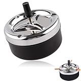 Mit Drehbarer Abdeckung Aschenbecher,Aschenbecher FüR Draussen,Modern Drehaschenbecher,Winddicht Aschenbecher Outdoor,Aschenbecher Mit Deckel,Geeignet FüR Home-Office-Balkon-Party Im Freien