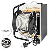 LaapDak LED Streifen Arbeitsleuchte,10m,90W,11.000lm,6500K,Baustrahler,led lichtschlauch,TÜV-zertifizierter,erweiterbar auf 70m,IP54,Baustellenlampe,Bau,Garage,Garten(mit Kabeltrommel)