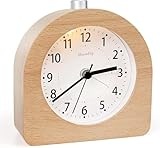 Wecker Analog Holz mit Snooze Wecker Batteriebetriebe...