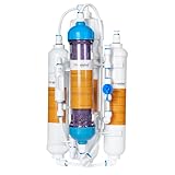 Filterelated 2025 Update Osmoseanlage Aquarium mit Spülventil 4-stufige Umkehrosmoseanlage RO+DI Umkehrosmose mit Farbwechsel deionisiertes Wasser 100GPD (4-stufige mit DI)