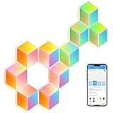 Govee Glide Hexa Pro 3D LED Light Panels, WiFi RGBIC Dreidimensional Innen funktioniert mit Alexa und Google Assistant, DIY, Musik Sync, App-Steuerung, für Gaming, 10