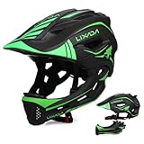 Fahrradhelm Kinder Helm Fullface Abnehmbar Unisex 52-58cm Children's Helmet 2-In-1 Integrated Größenverstellbar- Mit Abnehmbarem Kinnschutz Helmet inliner Für Fahrräder, Skateboards Lixada