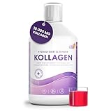 Flüssiges Kollagen 10.000 mg Zuckerfrei 500 ml | Reines hydrolysiertes Grasfutter-Kollagenpeptide (Typ I & III) | Hyaluronsäure, Biotin | Haut, Haare, Nägel | natürlicher Geschmack - 20-Tage-Vorrat