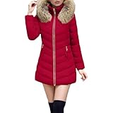 unilarinna Winterjacke Damen Lang Warm Daunenjacke Puffer Jacke Steppjacke Mit Fellkapuze Gepolsterte Daunenmantel Langärmelige Steppmantel Dicke Parka Thermal Mantel Winter Mantel Damen Herbstjacke