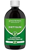 DietySlim NUTRIMEA - 6 Wöchige Kur - 11 Natürliche Inhaltsstoffe - 100% Vegan - Mit Grüner Tee, Guarana, Löwenzahn - Flasche à 500 ml flüssig