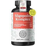 Sägepalm Komplex - 120 Kapseln - Sägepalmextrakt, Kürbiskernextrakt, Brennnesselextrakt, Zink, Selen & Vitamin E - Sägepalme (Saw Palmetto) mit 5% Phytosterolen - 2 Monatsvorrat - vegan