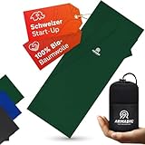 Armadic Hüttenschlafsack aus 100% Bio-Baumwolle mit Reißverschluss (nur 380g) - Ultra leicht, klein und dünn. Reiseschlafsack, Schlafsack Inlett I Ideal für Backpacking, Hostels und Berghütten (Grün)
