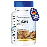 Fair & Pure® - Shiitake 650mg - 120 Kapseln - Lentinula edodes - Vitalpilz - vegan - natürlich - ohne Magnesiumstearat