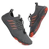 Badeschuhe Wasserschuhe Herren Damen Strandschuhe Barfußschuhe Sommer Schwimmschuhe Aquaschuhe Schnell Trocknen Surfschuhe Grau EU45