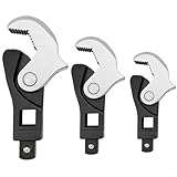 Selbstjustierender Krähenfußschlüsselsatz 1/4, 3/8, 1/2 Zoll Vierkantantrieb, federbelastet, männlich/weiblich, robuste, verstellbare Backen aus Chrom-Vanadium-Stahl for Sanitär- und Kfz-Anwendungen