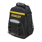 Stanley FatMax 1-79-215 Werkzeugrucksack, wasserdichter Kunststoffboden, atmungsaktive Polsterung, stabiler Teleskopgriff, robustes 600 Denier Nylon, 36 x 23 x 54 cm, Schwarz