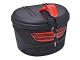 Filmer Fahrrad Gepäckträgerkoffer 20 L abschließbar Koffer Helmbox Gepäckträger Fahrradkorb Korb Fahrradtasche Tasche Fahrradkoffer Fahrradbox Topcase Helmkoffer, Schwarz, 340 x 260 x 240 mm