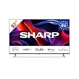 SHARP 55GM6141E - 55 Zoll Fernseher (139 cm) 4K Ultra HD Quantum Dot TiVo TV - Gaming & Streaming QLED Smart TV ohne Rahmen (HDMI 2.1, Receiver, WLAN) - Netflix, Prime, YouTube, Disney+, Apple TV