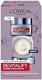 L'Oréal Paris Gesichtspflege Set, Anti-Aging Hyaluron Tagespflege und Nachtpflege gegen Falten, mit Micro-Filler Hyaluronsäure, Revitalift Filler, 2 x 50 ml