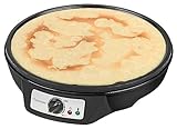 Bestron Crêpes Maker im Retro Design, für Crepes mit Ø 30 cm, inkl. Teigverteiler & Crêpes-Wender, mit Antihaftbeschichtung, 1000 Watt, Farbe: Schwarz