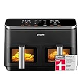 COSORI Airfryer, Testsieger der Stiftung Warentest, Heißluftfritteuse 2 Kammern, 8,5L Heißluftfritteuse mit Sichtfenster, Metall-Innenraum reduziert Kunststoffkontakt