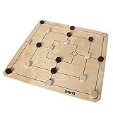 Bartl 107349 Brettspiel Mühle und Dame groß aus Holz XXL Format 50cm x 50cm ideal für Kinder und Senioren