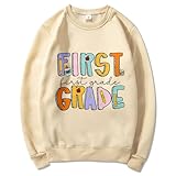 Leichter Kapuzenpullover für Damen, lang, Slieeve, niedlicher Grafik, Kapuzenpullover, Sweatshirts Y2K, mit Taschen, Lehrer, Schüler, Sweatshirt, Schulanfang, Sweatshirt, trendig, B-schwarz, M