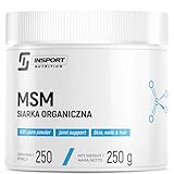 MSM Pulver 1000 mg | Organischer Schwefel 250 g | Reines Methylsulfonylmethan für Gelenke Haare Nägel | Vegan ohne Zusätze | Insport Nutrition