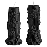 Handgemachte Kerzen aus natürlichem Bienenwachs | Besondere Kerzen Deko | Nachhaltige Kerze für Zuhause & Geschenkideen | Kerzenwachs Natur | Set mit 2 Stück Schwarz