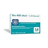 Ibu 400 akut - 1 A Pharma, 400 mg Tabletten mit Ibuprofen (50 Stck.): Bei Schmerzen und Fieber