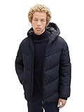 TOM TAILOR Denim Herren 1037386 Puffer-Jacke mit Kapuze, 10668-sky Captain Blue, L