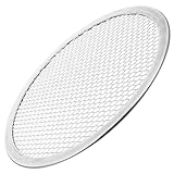 Housoutil Aluminium Pizzablech mit Gitterstruktur Antihaft Pizzablech für Backofen Backform für Pizza Kuchen und Brot Kratzfestes Backblech mit Hervorragender Wärmeleitung Einfach zu