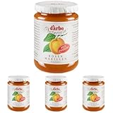 Darbo Naturrein Marillen (Aprikosen) Konfitüre fein passiert, 450 g Glas (Packung mit 4)