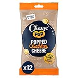 Cheesepop Cheddar, 100% Käse …Überraschend Knusprig & Luftig! 12er Pack (12x20g) - high in Protein, Source of Calcium, Vegetarian, Gluten free, no Carbs, no Preservatives, no Coloring, Keto Friendly!