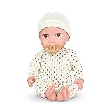 Babi Baby Puppe mit Kleidung in Cremefarben und Schnuller – Weiche 36 cm Puppe mit hellem Hautton und braunen Augen – Spielzeug ab 2 Jahren