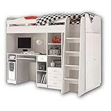 Stella Trading UNIT Hochbett mit Schreibtisch und Schrank 90...