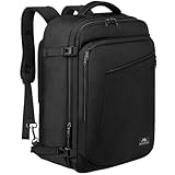 MATEIN 50L Groß Reiserucksack Handgepäck für Flugzeug 55x35x25cm Air France Rucksack Herren Erweiterbar Arbeitsrucksack Wasserabweisend Carry-On Damen Cabin Bag Tagesrucksack für Bussiness, Schwarz