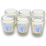 damaloo 6x Duftkerzen im Set weiß – 8h Weiße Kerzen Teelichter mit frischem Duft – Mini Stumpenkerzen Deko – Kleine Kerze im Glas – 6er Kerzenset für Bad - Duftkerze klein als Dekoration