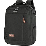 KROSER Laptop Rucksack 17,3 Zoll Reiserucksack Handgepäck Tagesrucksack Wasserabweisende Multifunktion Laptoptasche für Business/Schule/Reisen/Frauen/Männer-Schwarz