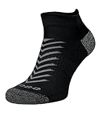 COMODO 1 Paar Unisex Laufsocken Reflektierend Atmungsaktive Leichte Sport Funktionssocken | Coolmax Sommer Knöchelsocken (36-38, Schwarz)
