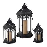 Relaxdays 3er Laternen Set, Deko Laternen für draußen &...