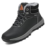 Mishansha Winterschuhe Herren Winterstiefel Damen Winterboots Wasserdicht Schneestiefel Outdoor Wanderschuhe Schwarz 42 EU