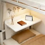 LCNDKF Klappbarer Wandtisch, an der Wand montierter Klapptisch – Kleiner zusammenklappbarer Klappschreibtisch for Schlafsäle/Schlafzimmer/kleine Räume(White)