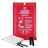 KITOSUN Löschdecke Küche Feuerlöschdecke - Glasfaser Brandschutzdecke Feuerlöscher für Haushalt Fettbrände Fettbrand Büros Garagen Schweißwerkstätten Auto Einfach Effizient 1M Lager (1Stück-1M)