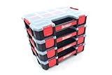 Taytools Kleinteile-Organizer-Box mit 14 Fächern, tragbarer Werkzeugkasten mit zwei Riegeln, mit herausnehmbaren Trennwänden zur Aufbewahrung von Hardware, Schrauben, Bolzen, Nägeln, Perlen oder