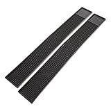 HOLIDYOYO 1 Satz 2 Stück Rutschfester Untersetzer mehrere Entleeren Barmatte modern Schalter Kitchen mat Beer Pads Bier-Matte antirutsch unterlage dokumente rutschfeste Thekenmatte PVC Black