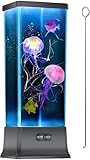 COLORLIFE Quallenlampe elektrische Quallen Tank-tischlampe mit Farbwechsel licht-Aquarium, Nachtlicht für Wohnzimmer, Schlafsäle Geschenk Men Home Deco für Zimmer Mood Light für Relax qualle schwarz