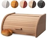 FALKENBERGER Brotkasten aus Buchenholz ca. 38x28x18cm XL Rollbrotkasten traditionell Brotbox mit Roll-Deckel Handmade