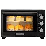 Steinborg® 25 Liter Mini Backofen mit Umluft Pizza Ofen inkl. Backblech und Grillrost Miniofen 60 Min. Timer – 1.600 Watt